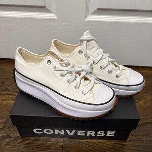 Converse Women's Cream Platform Sneakers